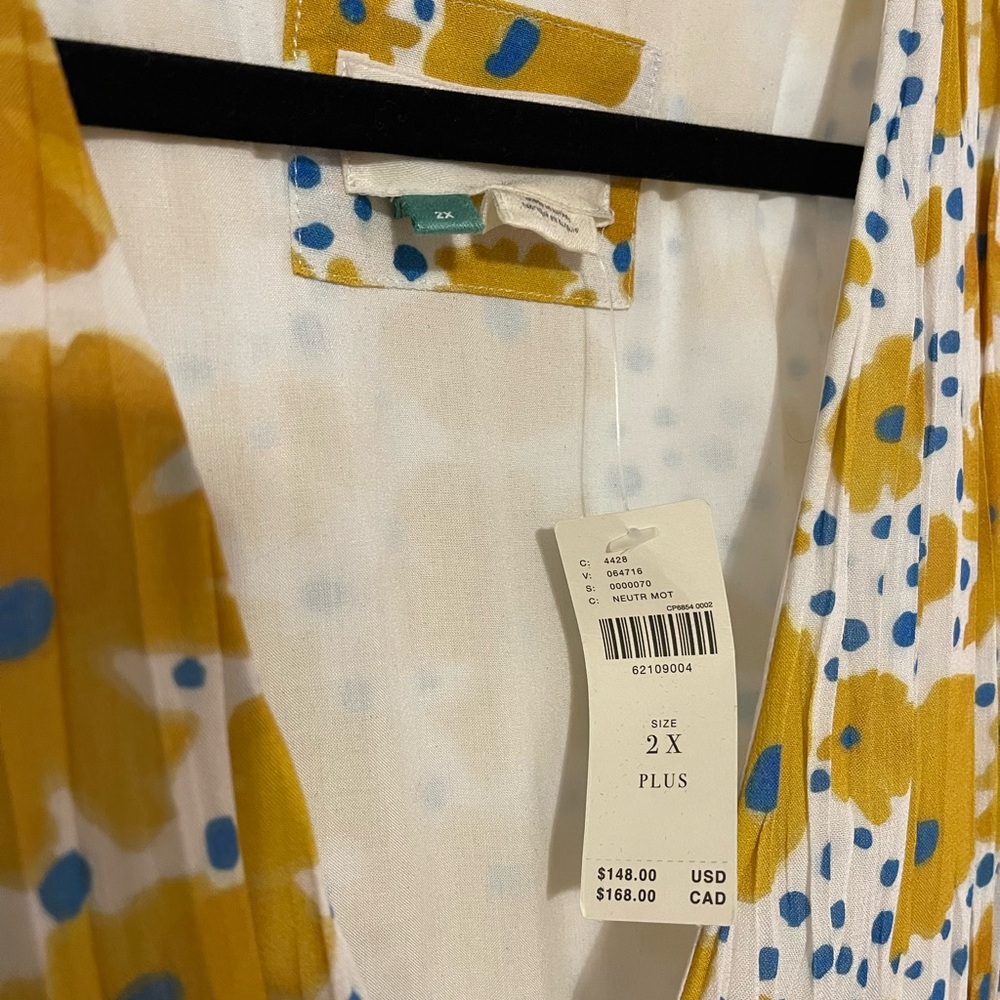 Anthropologie Yellow White Floral Mini Dress - Picture 5 of 5